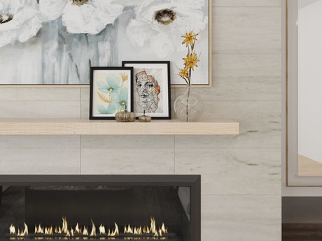 Modern Timber Fireplace Mantel