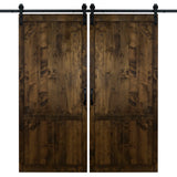 Double Dark Chocolate Country Vintage Sliding Barn Door