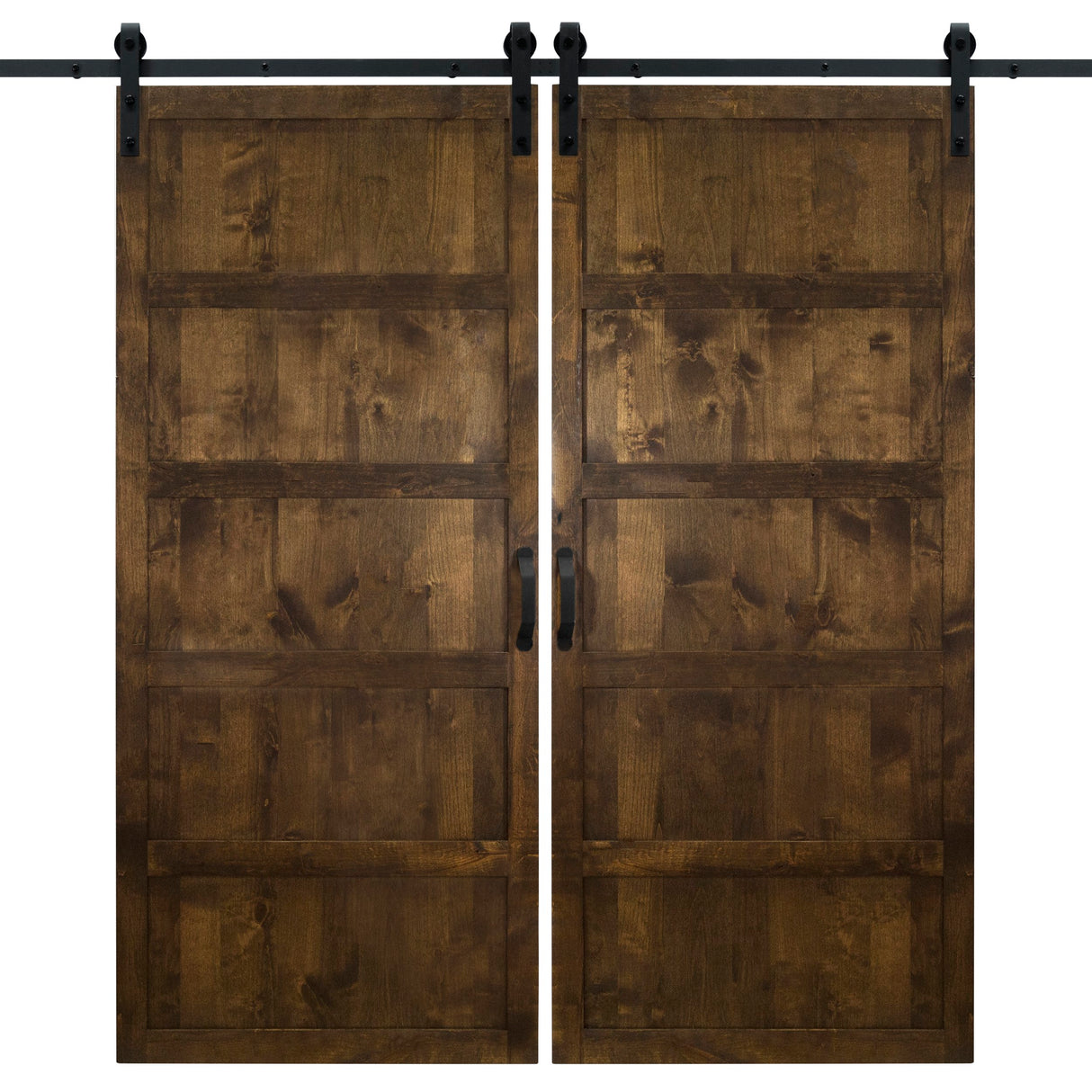 Double Sliding Dark Chocolate Barn Door