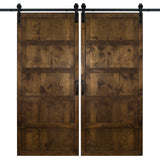 Double Sliding Dark Chocolate Barn Door