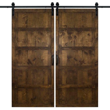 Double Sliding Dark Chocolate Barn Door