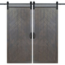 Double Ash Gray Herringbone Barn Door
