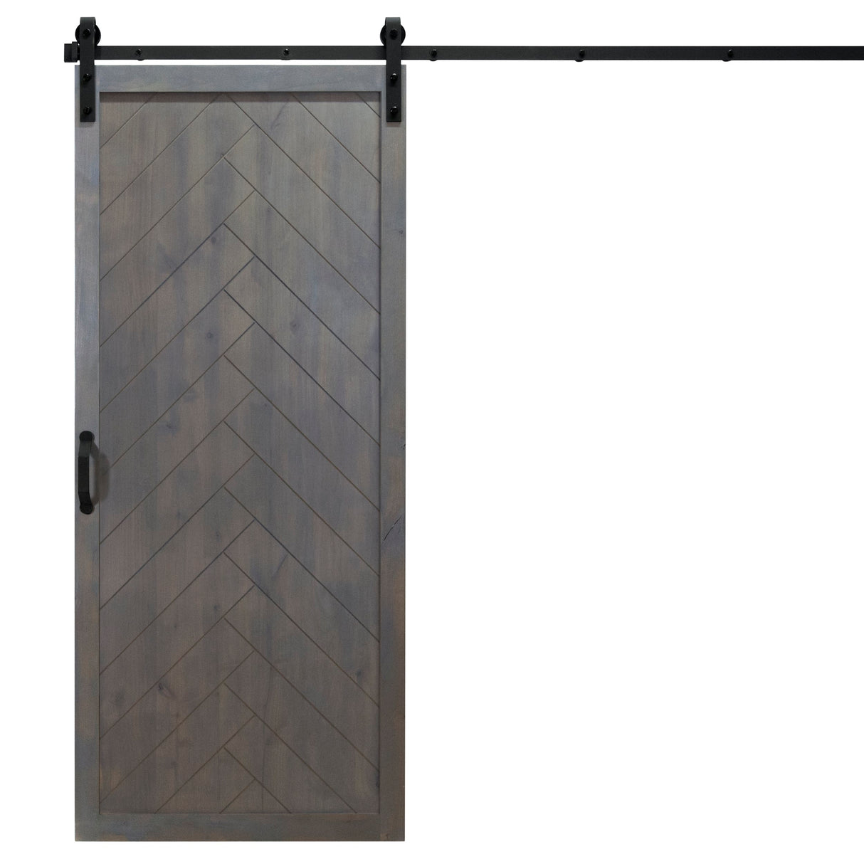 Ash Gray Herringbone Sliding Barn Door