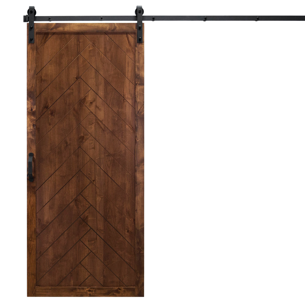 Walnut Herringbone Sliding Barn Door