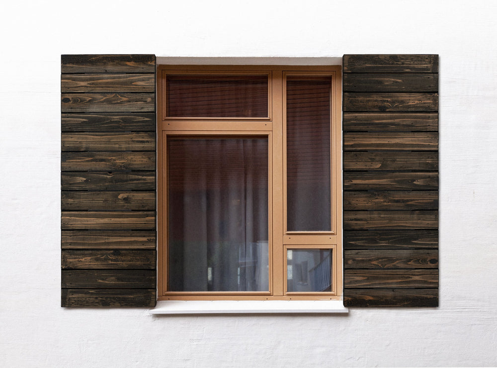 Coffee Brown Wood Exterior Shutters