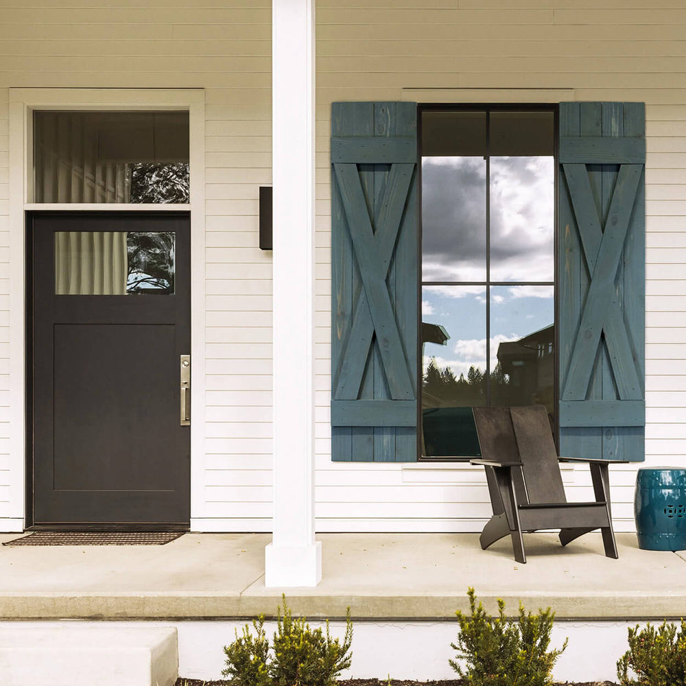 Whitewashed X Wood Shutters