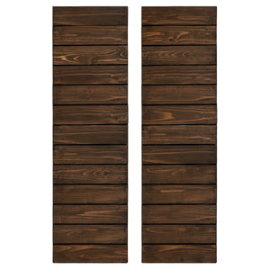 Coffee Brown Wood Exterior Shutters