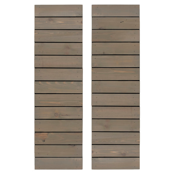 Stone Gray Wood Exterior Shutters