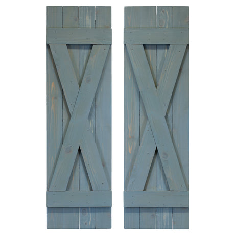 Provincial Blue X Wooden Shutters