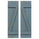 Provincial Blue Z Wood Shutters