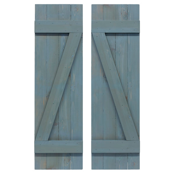 Provincial Blue Z Wood Shutters