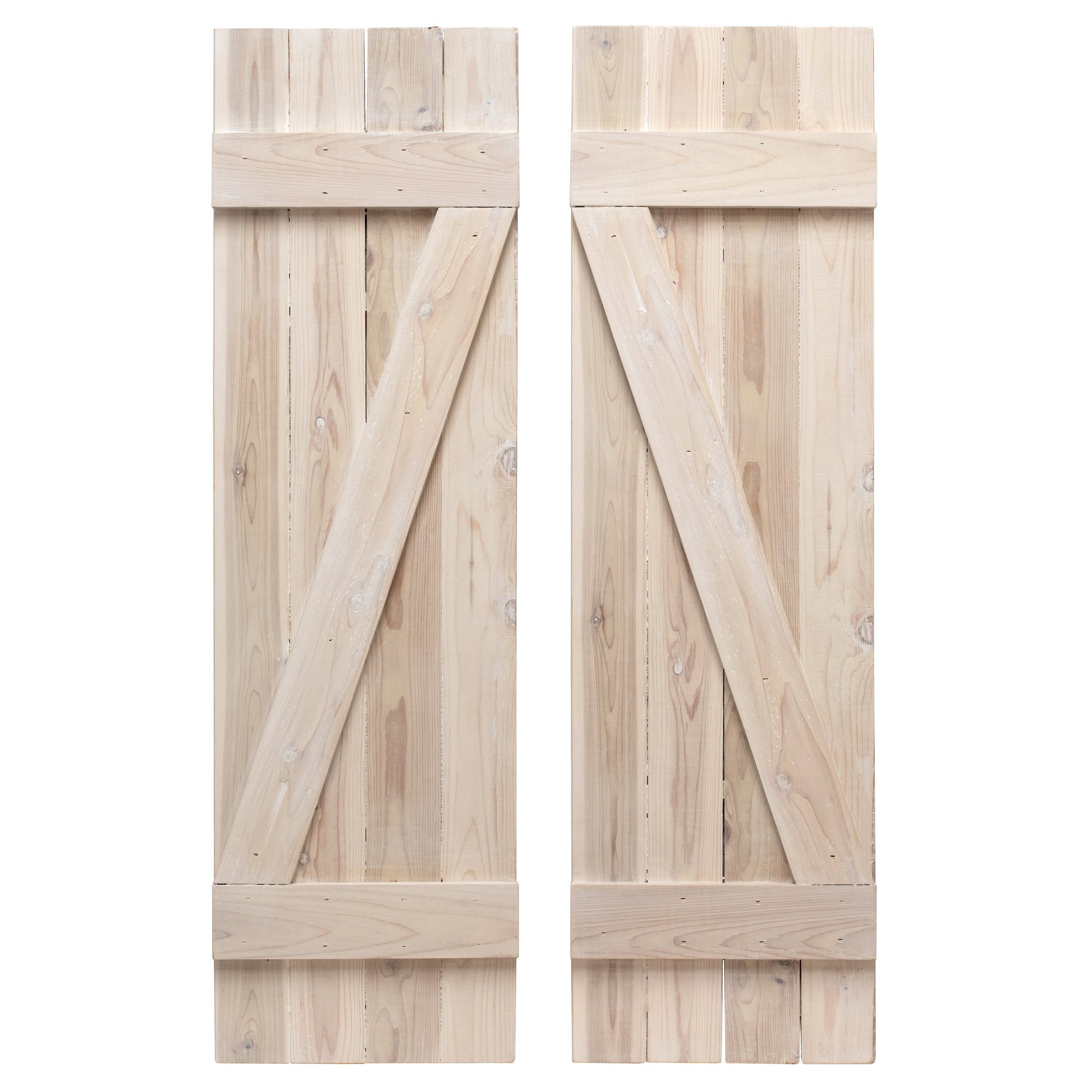 Whitewashed Z Wooden Shutters