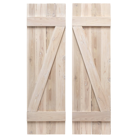 Whitewashed Z Wooden Shutters